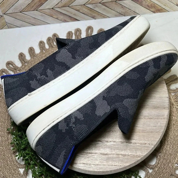 Rothys Camo City Slip On Sneaker Loafer Black Gray Camo Print - Picture 6 of 6
